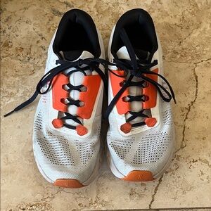 On Running Women’s Cloudstratus 3 White and Orange Sneakers